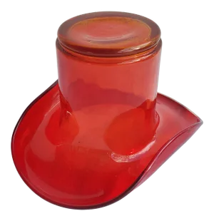 Large 1960s Kanawha Amberina Glass Top Hat