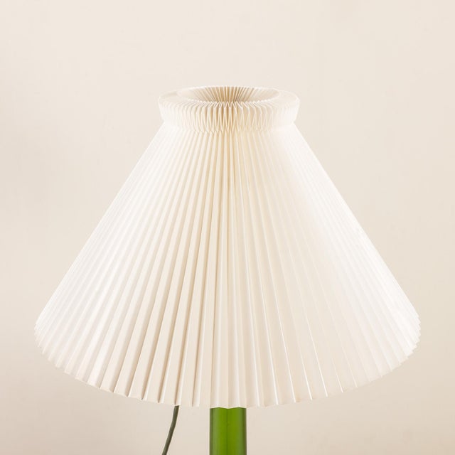 Mid-Century Modern Deep Green Lamp from Holmegaard with Shade from Le Klint, 1960s For Sale - Image 3 of 9