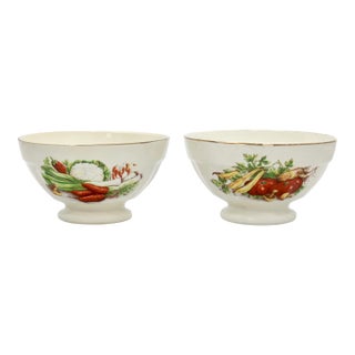 Early 20th Century French Sarreguemines Cafe Au Lait Cups - a Pair For Sale