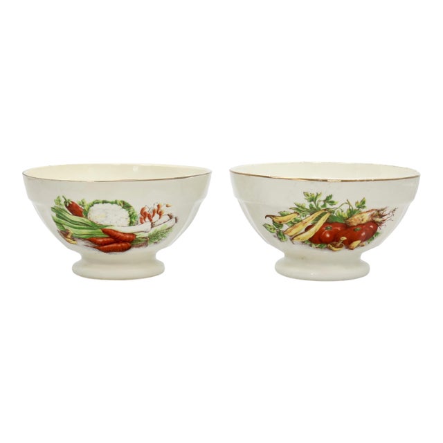 Early 20th Century French Sarreguemines Cafe Au Lait Cups - a Pair For Sale