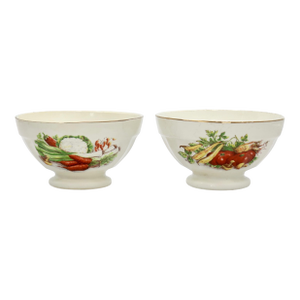Early 20th Century French Sarreguemines Cafe Au Lait Cups - a Pair