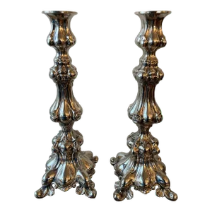 Mid 19th Century Austrian Sterling Candlesticks - A Pair