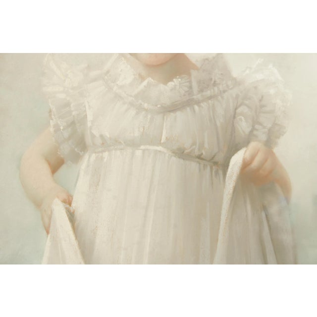 Antique 19th Century American Portrait Young Girl Pastel Drawing, By Daniel Shepard For Sale - Image 9 of 13