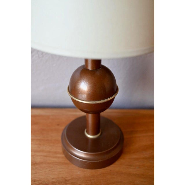 Boho Chic Art Deco Bohemian Style Gilt Brass Table Lamp, France, 1940s For Sale - Image 3 of 11