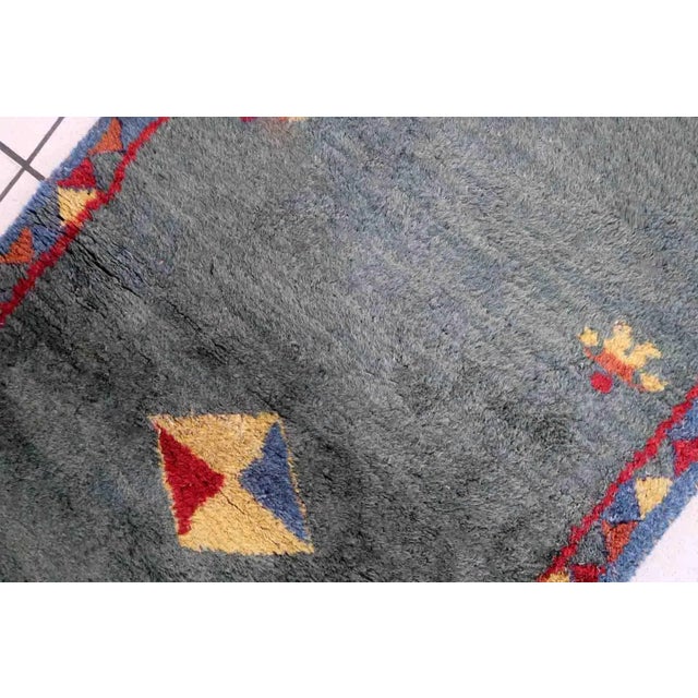 Green 1970s Handmade Vintage Persian Gabbeh Rug 2.4' X 4.5' For Sale - Image 8 of 10