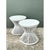 Wood Vintage White Stick Rattan Hourglass Tables - A Pair For Sale - Image 7 of 12