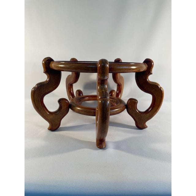 Burgundy Vintage 1960s Large Rosewood Plant or Vase Stand For Sale - Image 8 of 12
