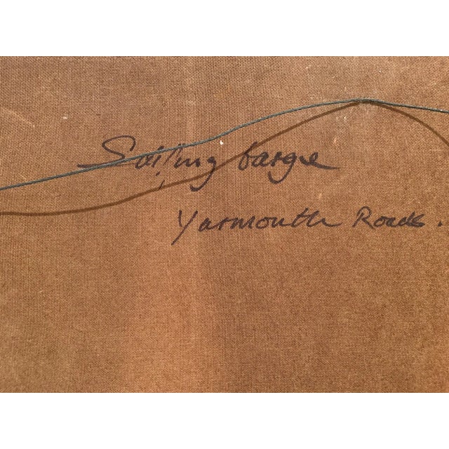 1950s 20th Century Impressionist Painting "Sailing Barge, Yarmouth Road" by Geoffrey Chatten For Sale - Image 5 of 7