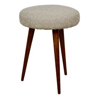 Vintage Beige Boucle Stool from Homa, 1970s For Sale