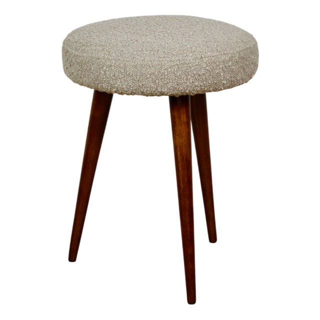 Vintage Beige Boucle Stool from Homa, 1970s For Sale