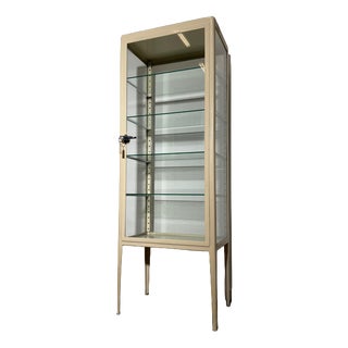 Vintage Medical Cabinet in Glass and Metal, 1950s For Sale