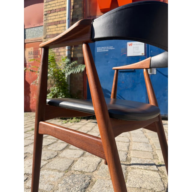 Model 213 Armchair in Teak and Leather by Thomas Harlev For Sale - Image 9 of 11