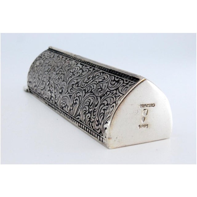 Embossed Silver Toothpick Holder For Sale - Image 5 of 10