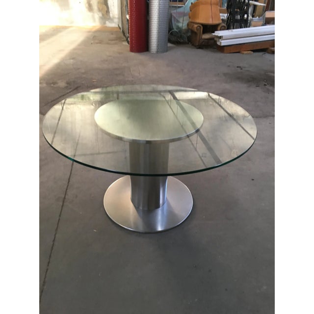 Mid-Century Modern Italian Chromed Base Dining Table, 1970s For Sale - Image 4 of 11