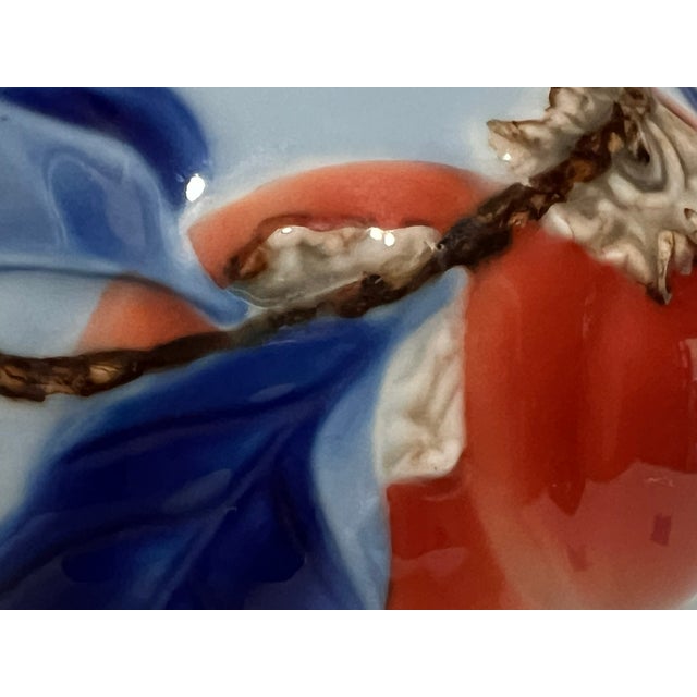 White Fukagawa Porcelain Vase With Persimmons For Sale - Image 8 of 11