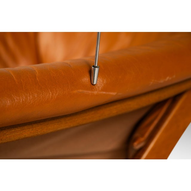 Scandinavian Modern Leather and Beech Wood Armchair / Lounge Chair by Göte Möbler, Sweden, C. 1970's For Sale - Image 12 of 18