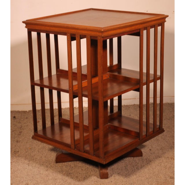 Revolving Bookcase in Light Mahogany, 1890s For Sale - Image 5 of 12