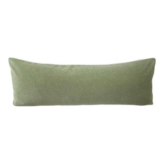 36" Celadon Mohair Lumbar Pillow For Sale