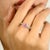 14k White Gold Genuine Oval Ruby Diamond Halo Split Band Ring Size 5.5 For Sale - Image 4 of 11