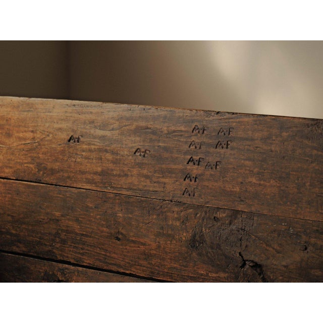 Rustic Wood Farm Bench, Ardèche, France, 19th Century For Sale - Image 3 of 17