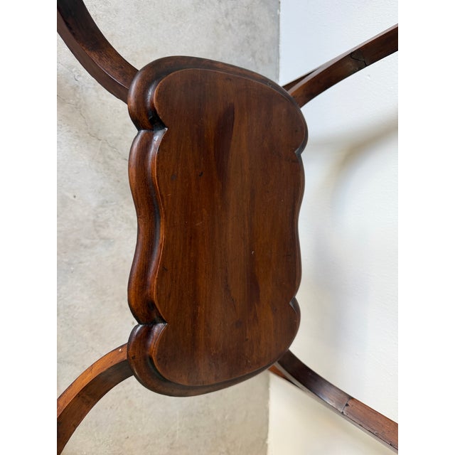Antique Mahogany Two-Tier Serpentine Accent Table For Sale - Image 4 of 13