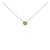 .925 Sterling Silver 7MM Bezel Set Created Green Peridot Pendant Necklace - 18" Inches For Sale