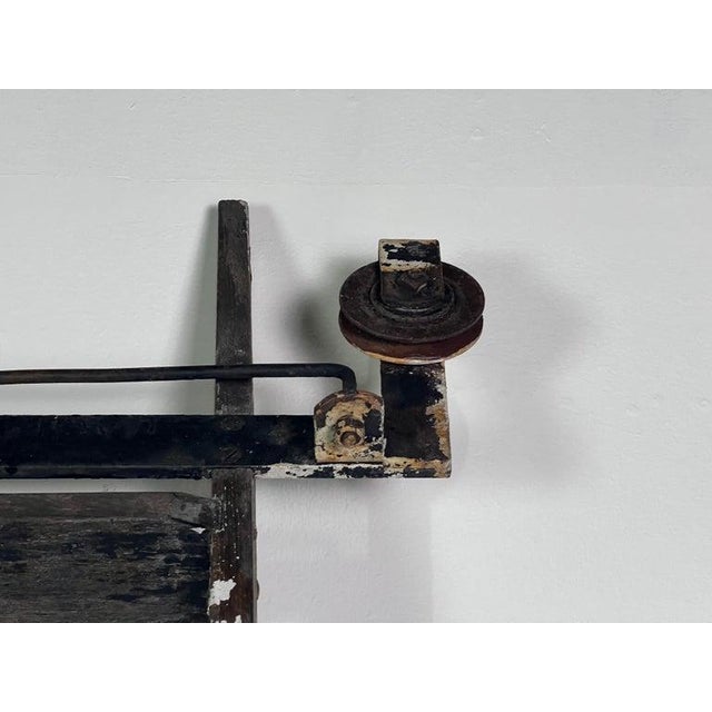 Antique Rustic Library Ladder, Iron & Wood With Distressed Patina For Sale - Image 15 of 18