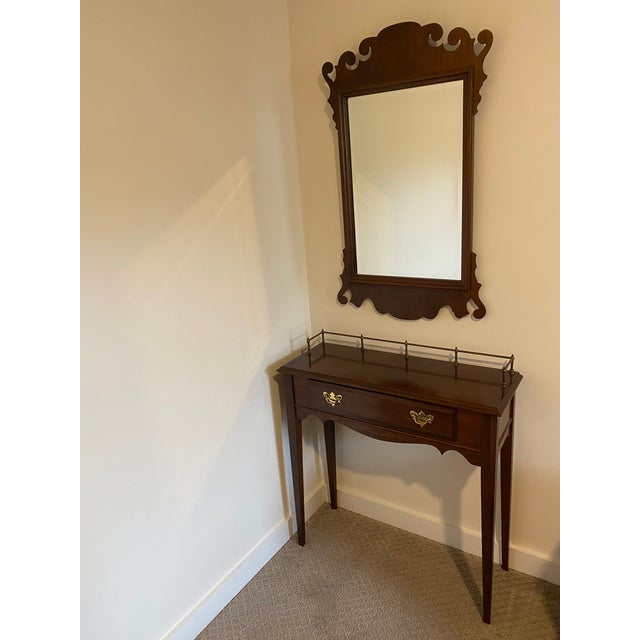 Hitchcock Furniture Company Cherry Sideboard With Brass Gallery and Mirror Chairish