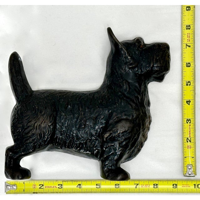 Hard 2 Find Vintage 1930s "Wedge" Type Cast Iron Standing Scottish Terrier - Scottie Dog Doorstop by Spencer Guillford For Sale - Image 12 of 12