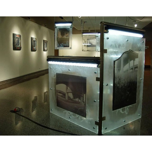 Large Urban Art Sculpture With Photo Transparency and Lucite "Diptych 2" For Sale - Image 10 of 10