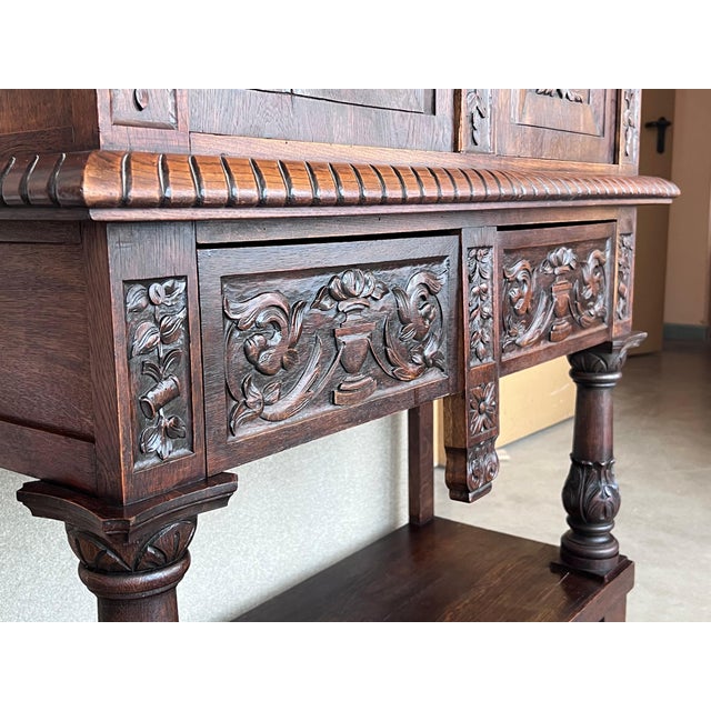 19th Century Dutch Hand Carved Renaissance Raised Cabinet For Sale - Image 9 of 18