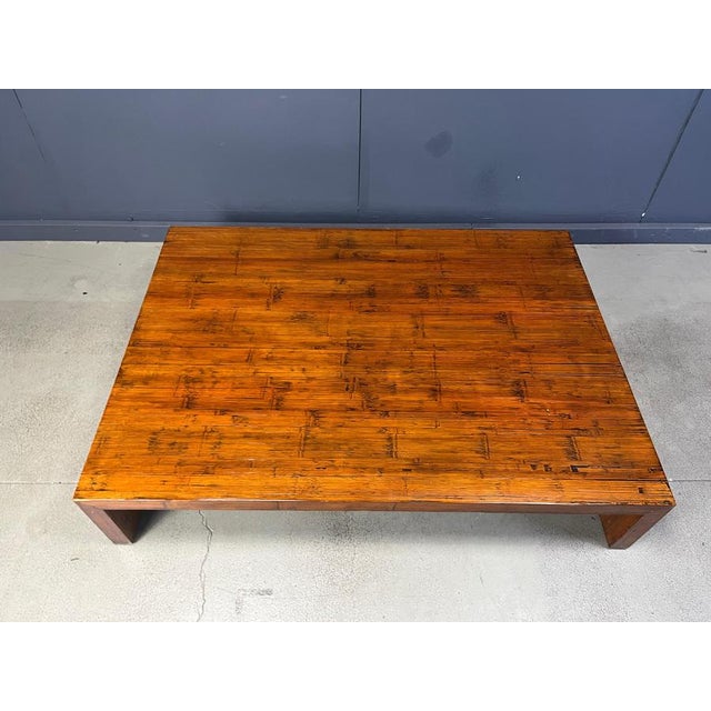 Brown Large Coffee Table in Bamboo attributed to Axel Vervoordt, 1980s For Sale - Image 8 of 14