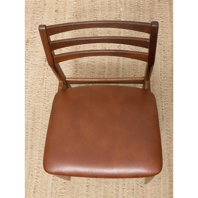 Brown Set of 4 Vintage Danish Modern Rosewood Dining Chairs With Brown Upholstered Seats For Sale - Image 8 of 12