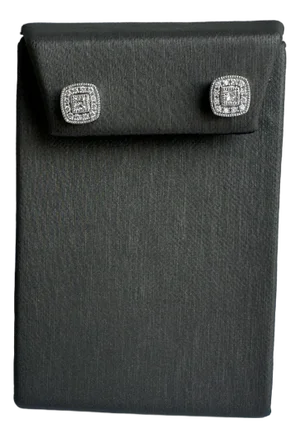 Square Shaped Diamond Halo Studs in 14kt White Gold - 0.34ctw Diamonds, New, A Pair
