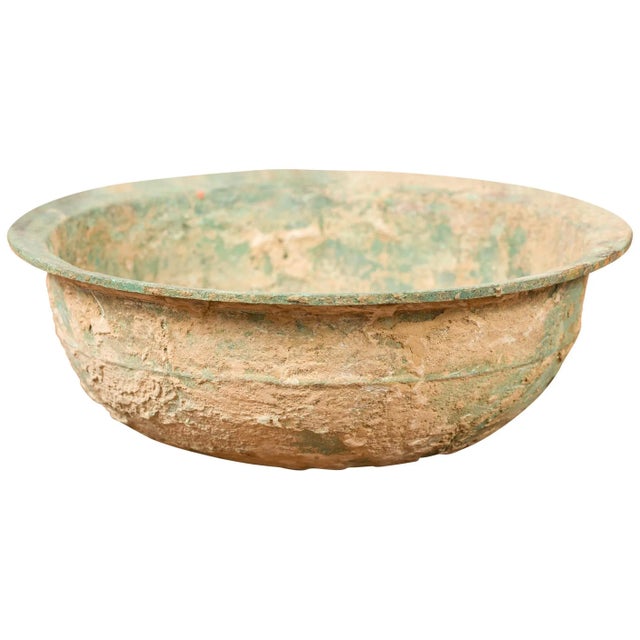 Chinese Han Dynasty Bronze Bowl circa 202 BC-200 AD with Mineral Deposits For Sale - Image 13 of 13