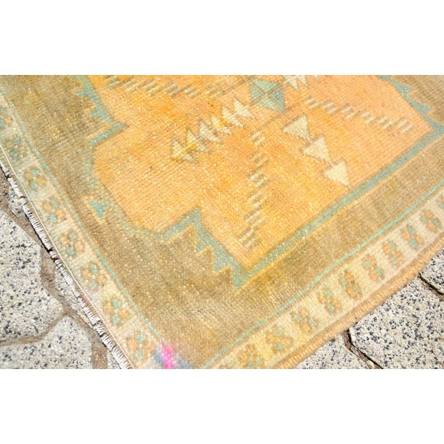 Turkish Vintage Camel Oushak Rug For Sale - Image 3 of 6