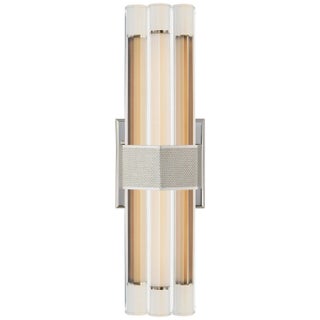 Lauren Rottet for Visual Comfort Signature Fascio 14" Sconce in Polished Nickel with Crystal For Sale
