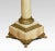 Onyx marble and Gilt Metal Mounted Pedestal, with square top above scrolling leaf cast socles and column, supports, raised...