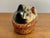 Vintage Papier-Mâché Cat Basket Trinket Box For Sale - Image 4 of 9