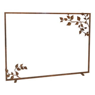 Tobacco Graceful Leaves Fireplace Screen For Sale