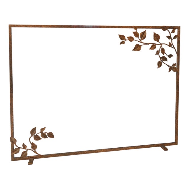 Tobacco Graceful Leaves Fireplace Screen For Sale
