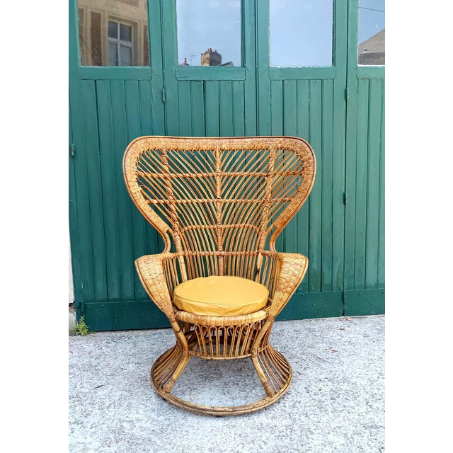 Emmanuelle Armchair in Rattan by Gio Ponti, Italy, 1960 For Sale - Image 8 of 13