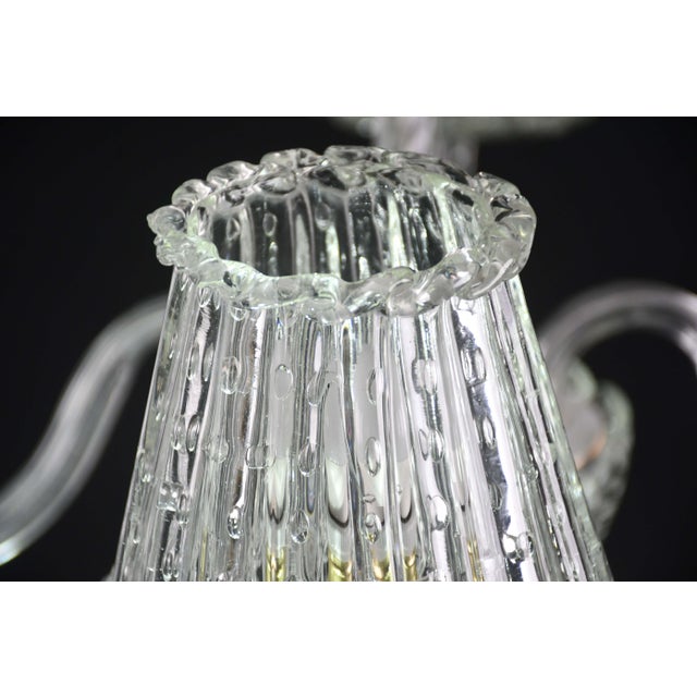 1950s Luxury Art Decò Barovier E Toso Chandelier, Murano "Bubble" Glass For Sale - Image 13 of 16