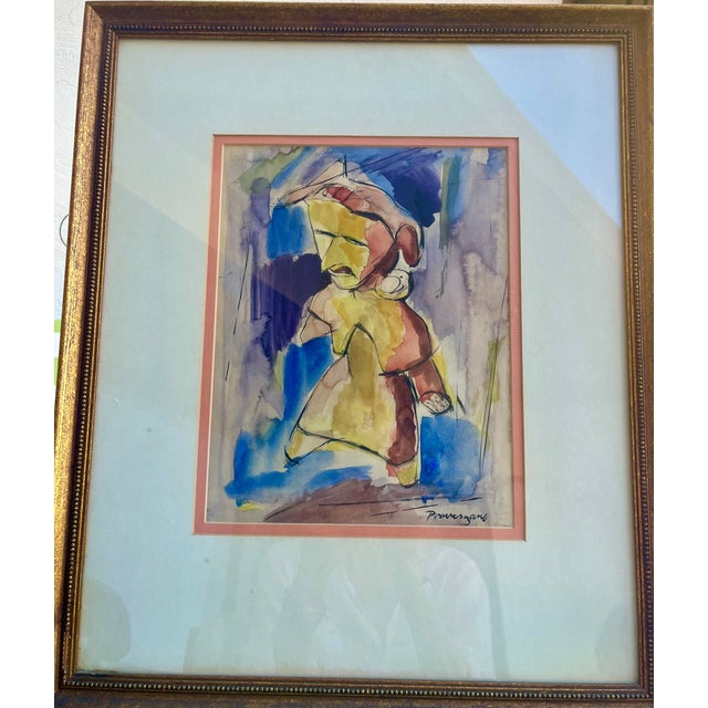1940s 1940s Sam Provenzano Water Color Painting, Framed For Sale - Image 5 of 9