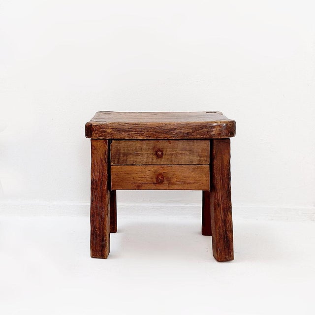 Rustic Mid-Century Rustic Wood Nightstand For Sale - Image 3 of 13