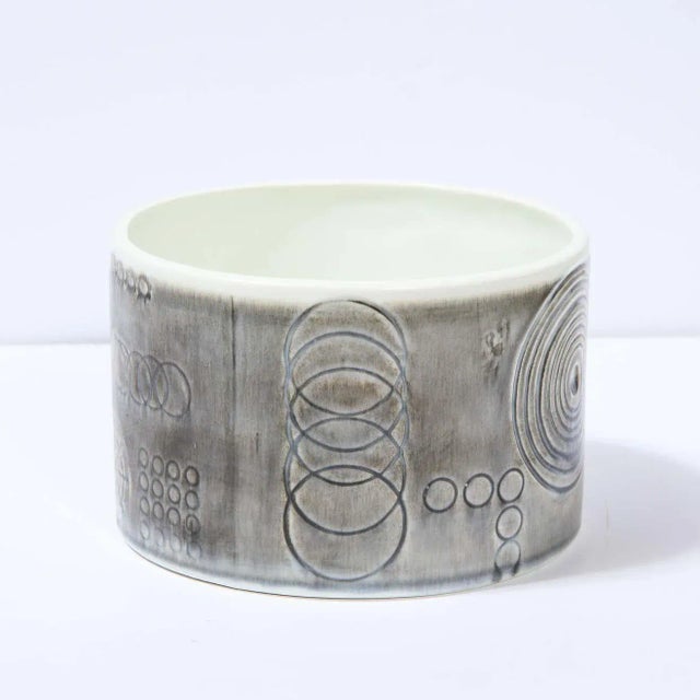 Dove Gray Swedish Mid-Century Modern Olle Alberius for Rörstrand "Sarek" Ceramic Vase For Sale - Image 8 of 12