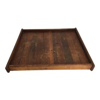 Mid 20th Century Rustic Wooden Serving Tray For Sale