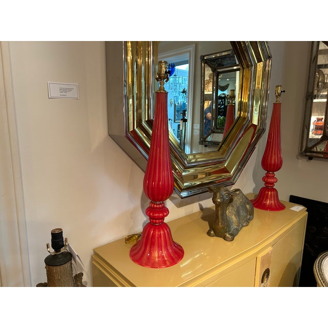 1980s Vintage Pair of Murano Glass Lamps For Sale - Image 5 of 11