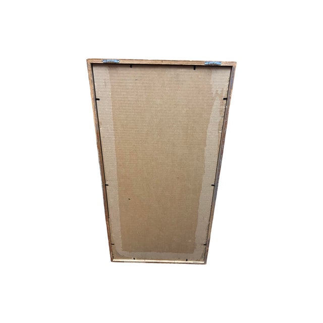 Wood Vintage Oak Frame Postmodern 1970s Bamboo Motif Wall Mirror 1980s For Sale - Image 7 of 7
