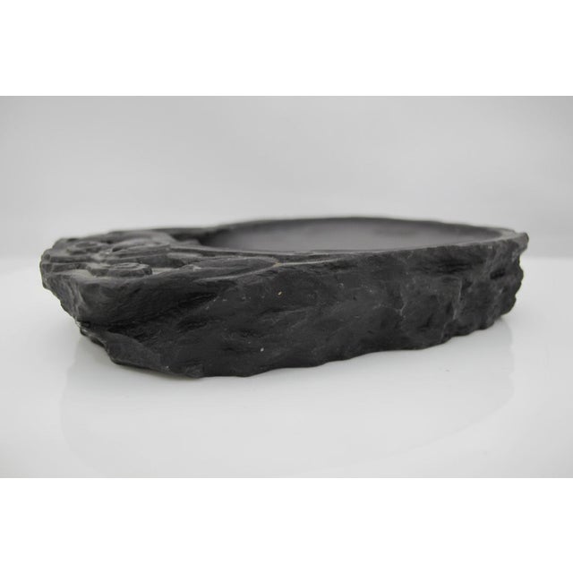 Stone Chinese Scholars Calligraphy Dragon Carved Black Slate Ink Stick Grinder Stone For Sale - Image 7 of 10